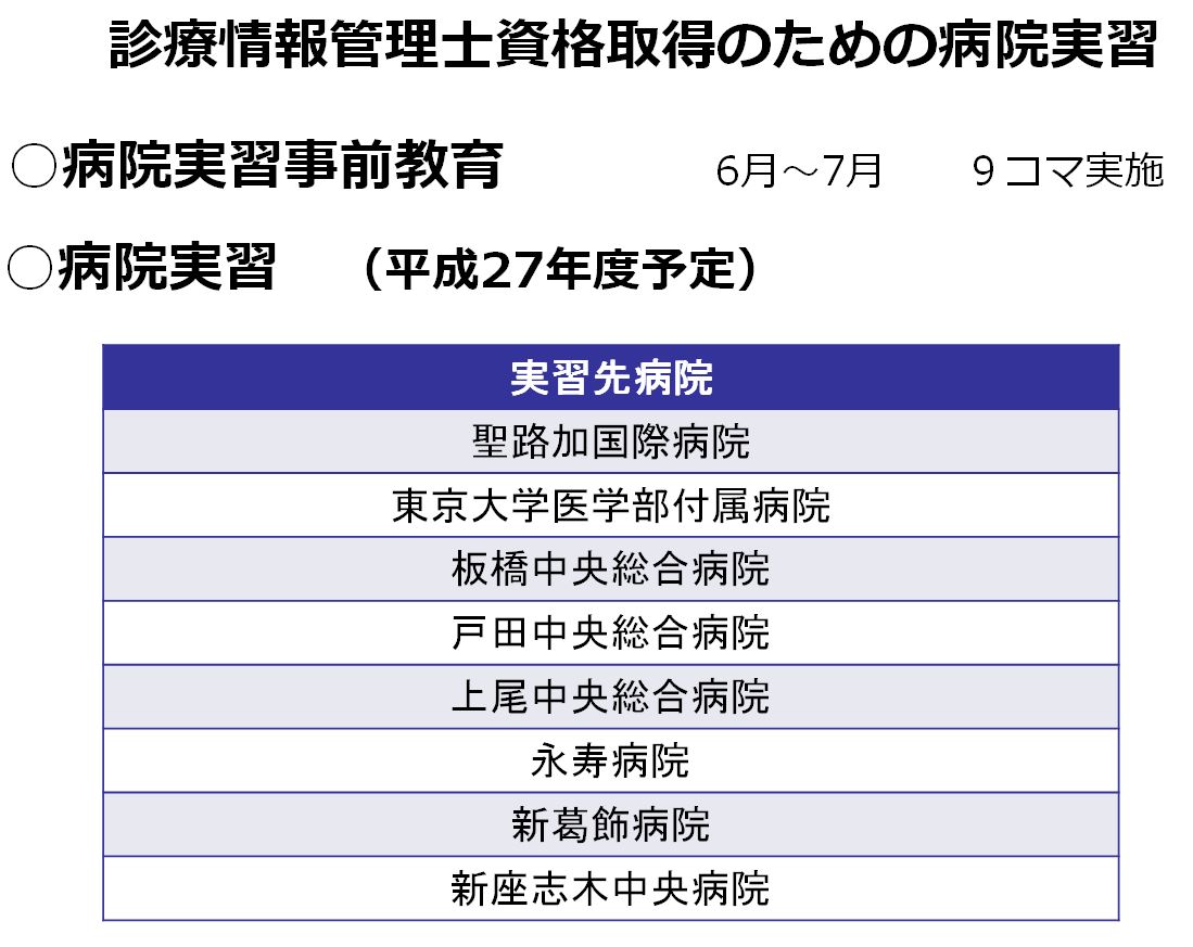 診療情報管理士資格取得のための病院実習