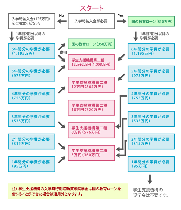 薬学科　奨学金フローチャート